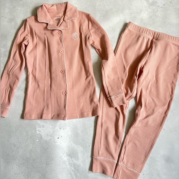 Petit Clair pc basic sz 4-6 girls light pink two piece pajama - Picture 1 of 6